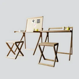 Children table with a folding table top